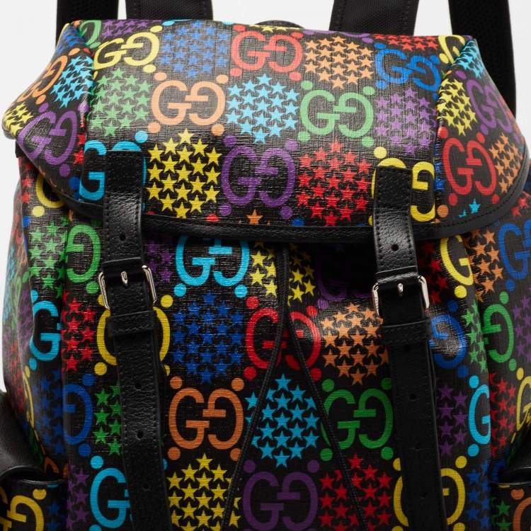 مملوكة مسبقًا Gucci Multicolor GG Psychedelic Coated Canvas and Leather Backpack