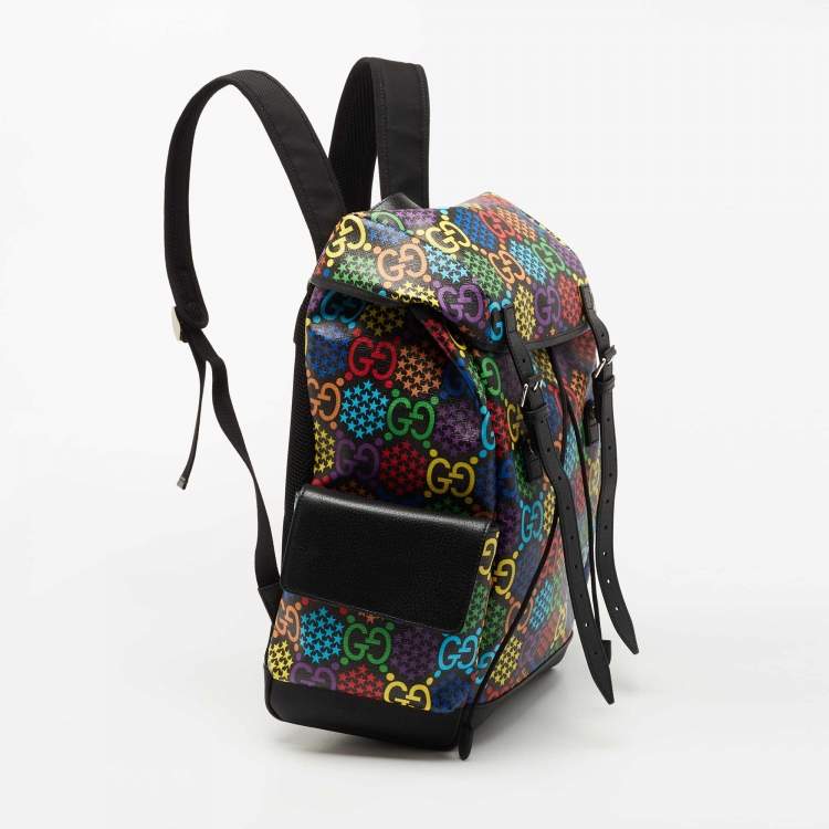 مملوكة مسبقًا Gucci Multicolor GG Psychedelic Coated Canvas and Leather Backpack