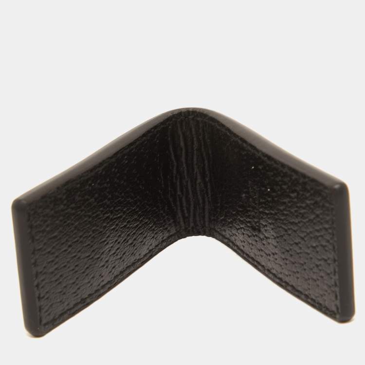 Gucci Men's Animalier Bee Textured Black Leather Bifold Wallet
