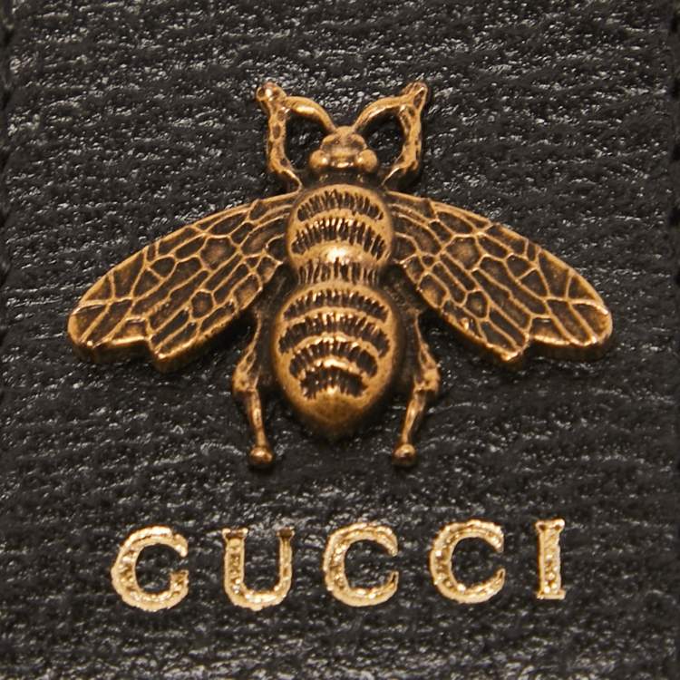 Pre Owned Gucci Black Leather Animalier Money Clip 