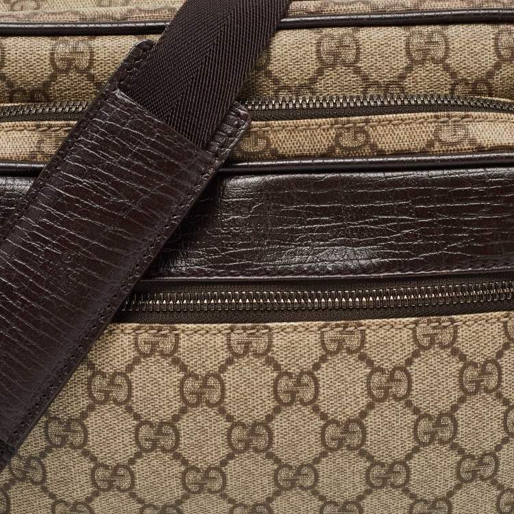 Pre Owned Gucci Brown/Beige GG Supreme Canvas Crossbody Bag