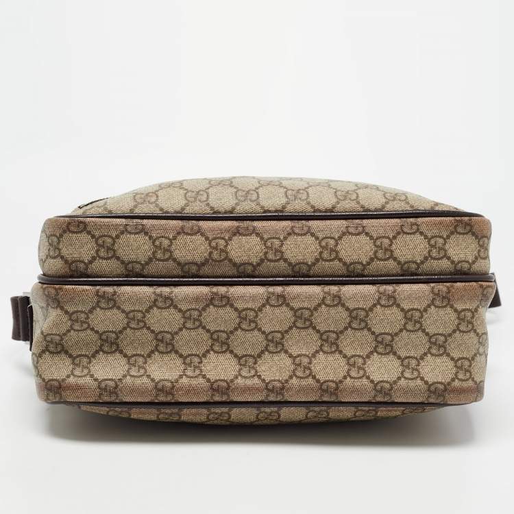 Pre Owned Gucci Brown/Beige GG Supreme Canvas Crossbody Bag
