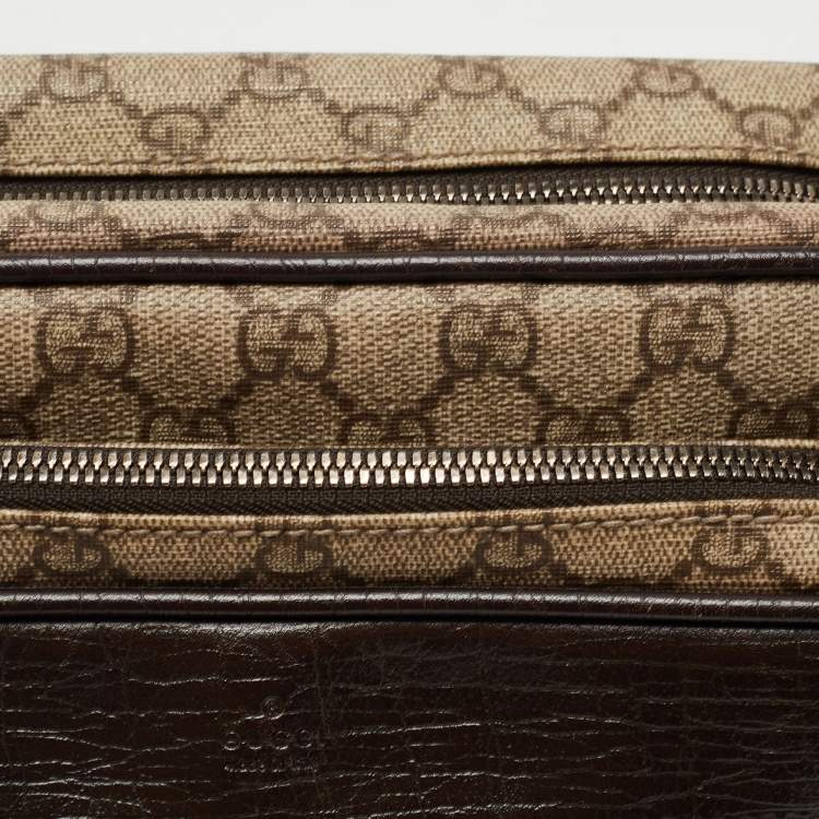 Pre Owned Gucci Brown/Beige GG Supreme Canvas Crossbody Bag