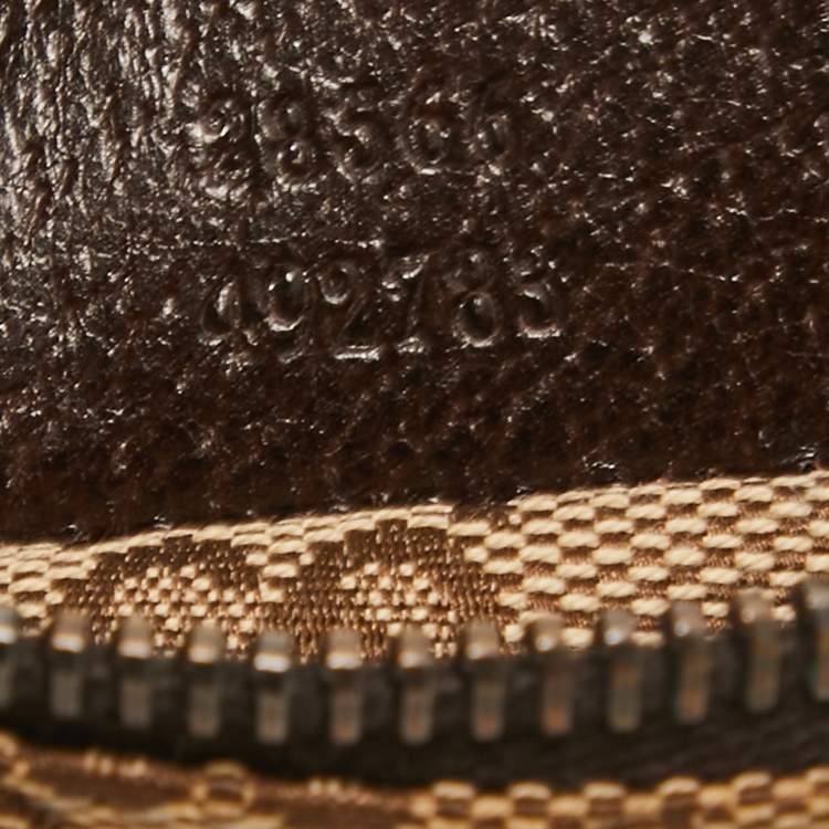 Pre Owned Gucci Brown/Beige GG Canvas Double Pocket Waist Bag