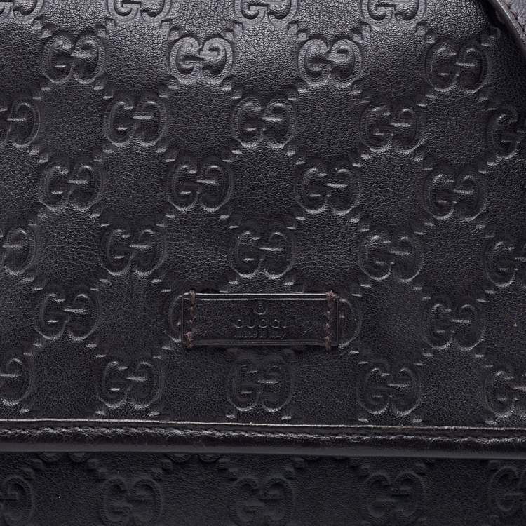 Pre Owned Gucci Brown Guccissima Leather Messenger Bag