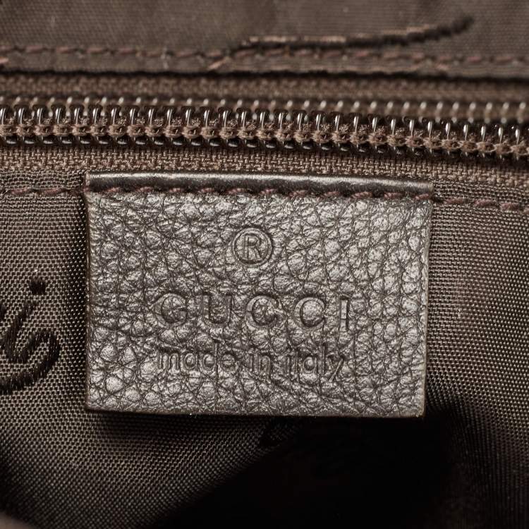 Pre Owned Gucci Dark Brown Guccissima Leather Messenger Bag