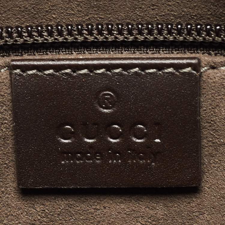 Pre Owned Gucci Dark Brown/Beige GG Supreme Canvas and Leather Messenger Bag