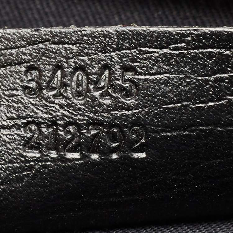 Pre Owned Gucci Black Textured Leather Combination Lock Briefcase