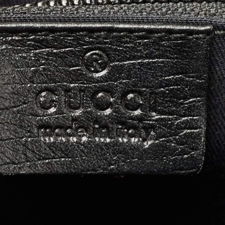 Pre Owned Gucci Black Textured Leather Combination Lock Briefcase