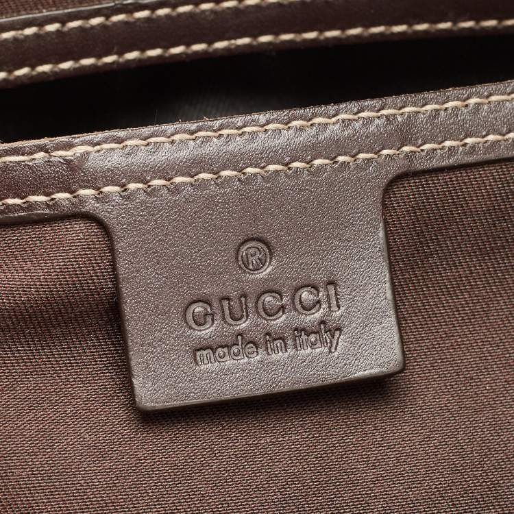 Pre Owned Gucci Beige/Ebony GG Supreme Canvas and Leather Web Messenger Bag