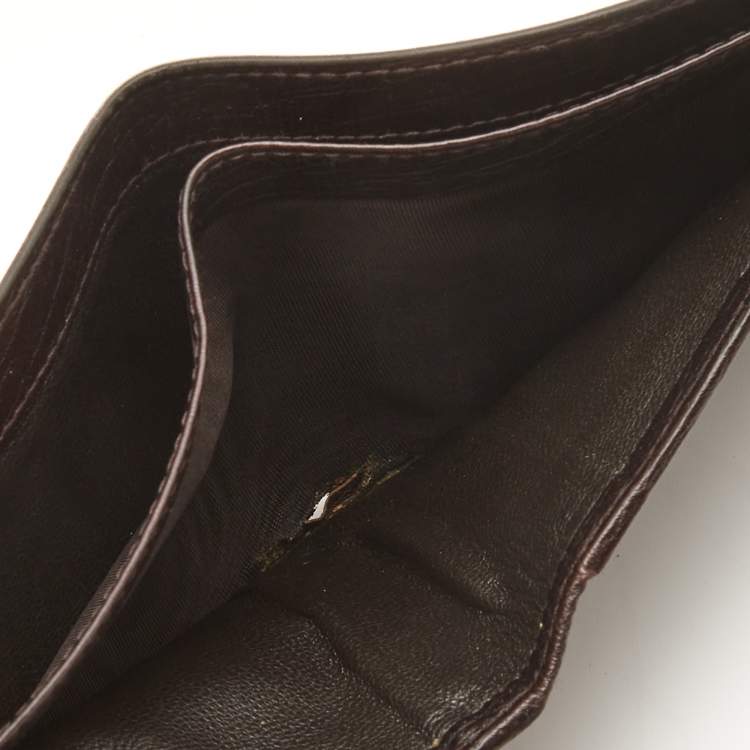 Pre Owned Gucci Beige GG Supreme Canvas Bi Fold Wallet