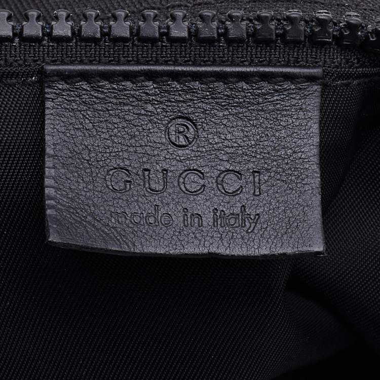 Pre Owned Gucci Black Nylon and Leather Flat Web Messenger Bag