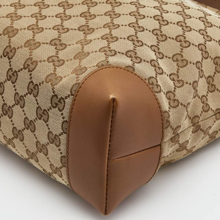 مملوكة مسبقًا Gucci Beige/Brown GG Canvas and Leather Messenger Bag