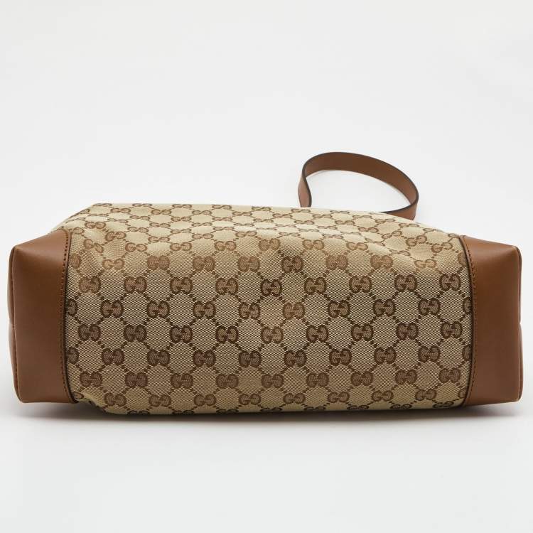 مملوكة مسبقًا Gucci Beige/Brown GG Canvas and Leather Messenger Bag