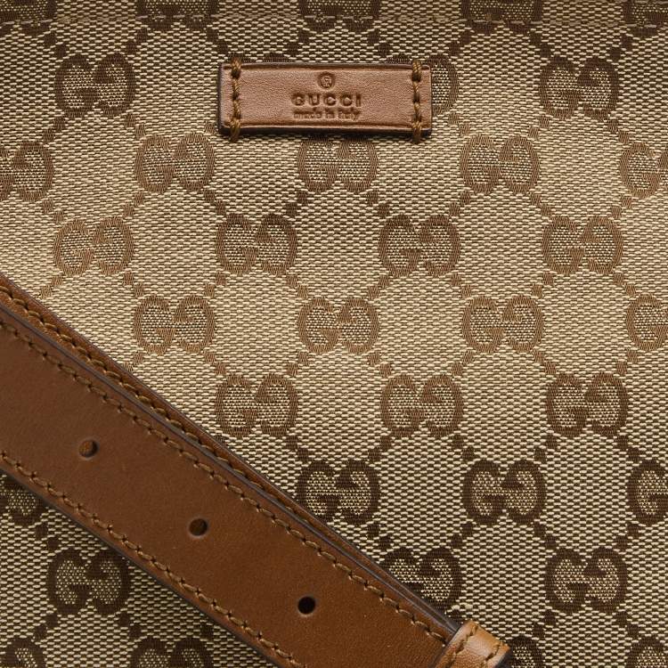 مملوكة مسبقًا Gucci Beige/Brown GG Canvas and Leather Messenger Bag