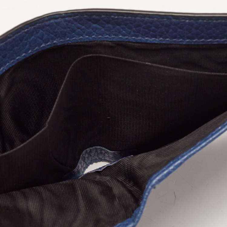 Pre Owned Gucci Black Leather Interlocking G Bifold Wallet 