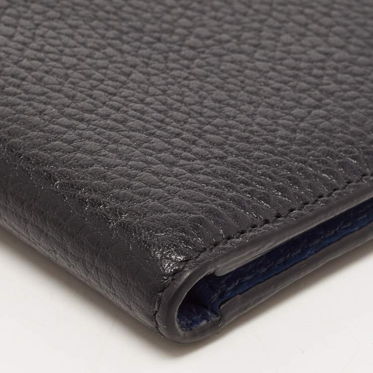 Pre Owned Gucci Black Leather Interlocking G Bifold Wallet 