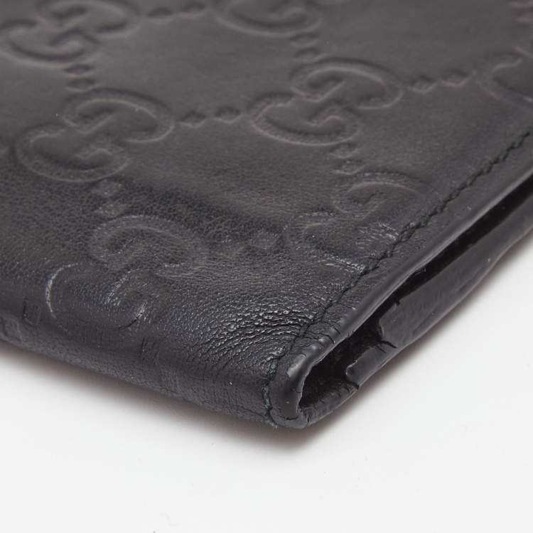 مملوكة مسبقًا Gucci Black Guccissima Leather Bifold Wallet