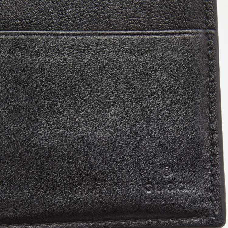 مملوكة مسبقًا Gucci Black Guccissima Leather Bifold Wallet