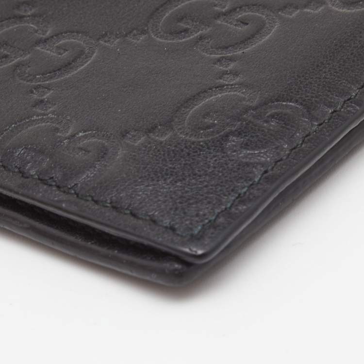 مملوكة مسبقًا Gucci Black Guccissima Leather Bifold Wallet