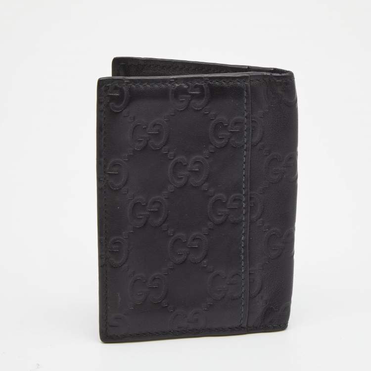 مملوكة مسبقًا Gucci Black Guccissima Leather Bifold Wallet