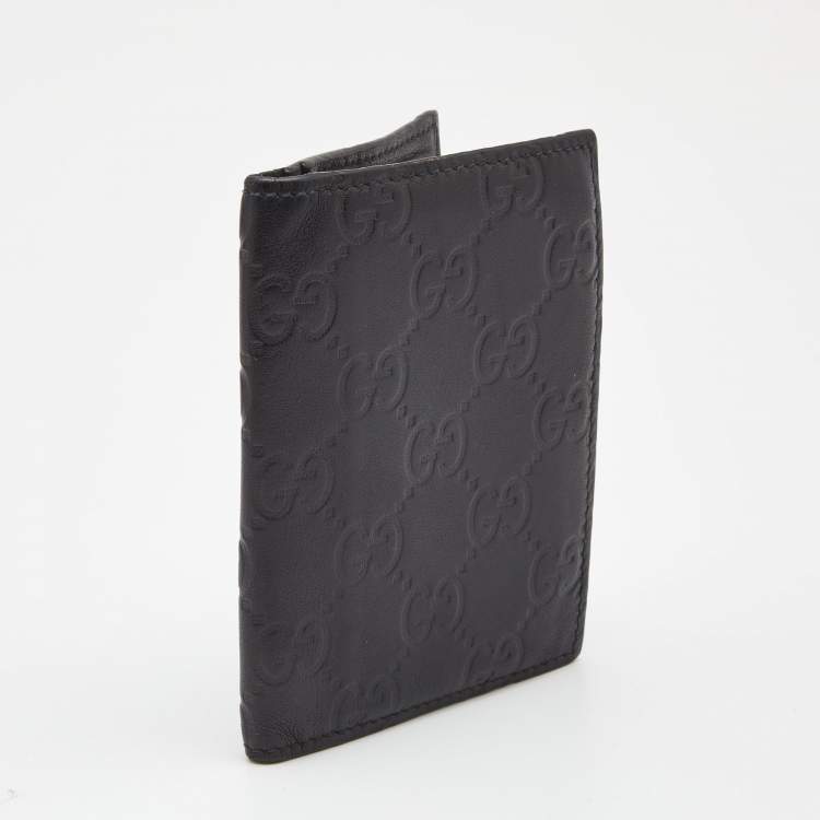 مملوكة مسبقًا Gucci Black Guccissima Leather Bifold Wallet