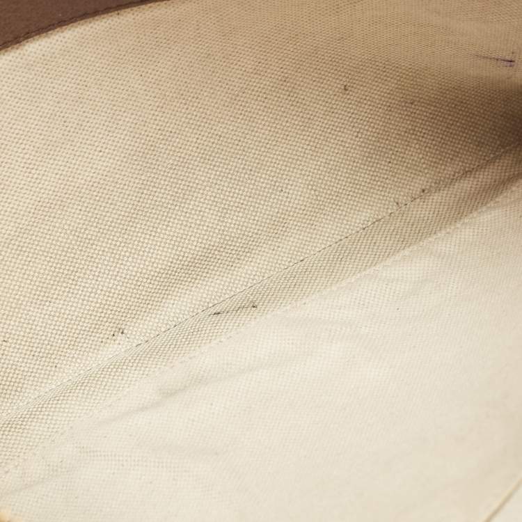 Pre Owned Gucci Beige GG Supreme Coated Canvas Courier Wristlet Pouch