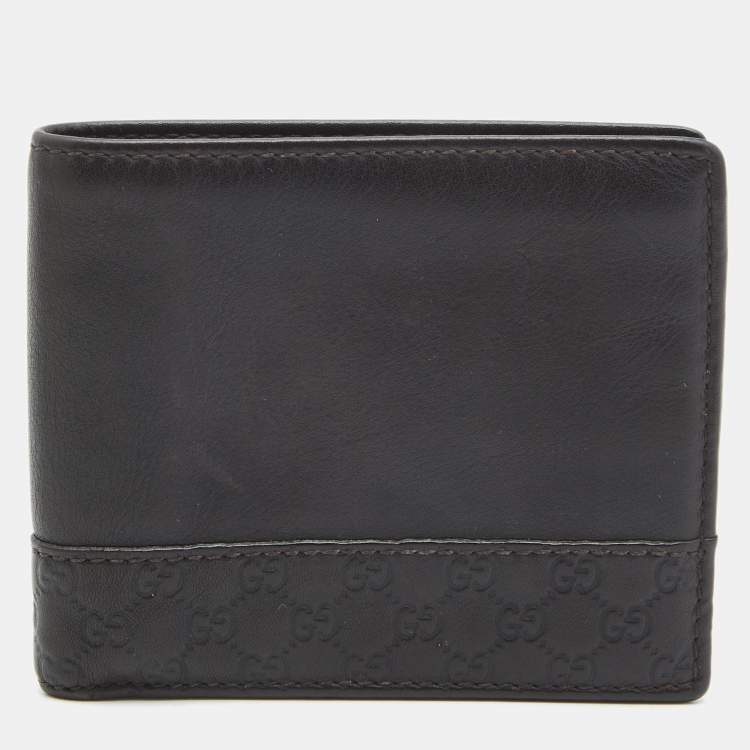 مملوكة مسبقًا Gucci Dark Brown Guccissima Leather Bifold Compact Wallet