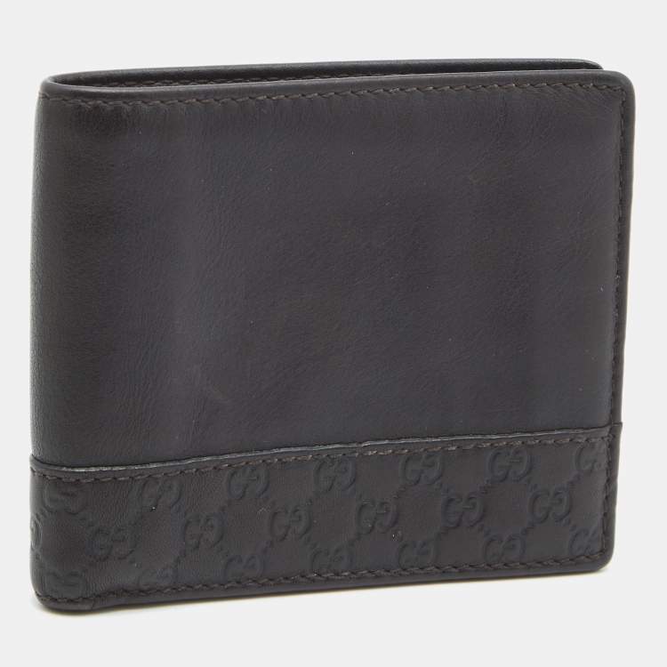 مملوكة مسبقًا Gucci Dark Brown Guccissima Leather Bifold Compact Wallet