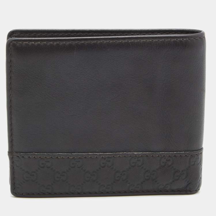 مملوكة مسبقًا Gucci Dark Brown Guccissima Leather Bifold Compact Wallet