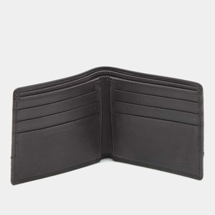 مملوكة مسبقًا Gucci Dark Brown Guccissima Leather Bifold Compact Wallet