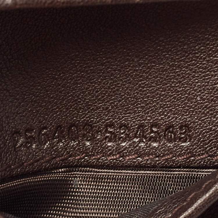 مملوكة مسبقًا Gucci Dark Brown Guccissima Leather Bifold Compact Wallet