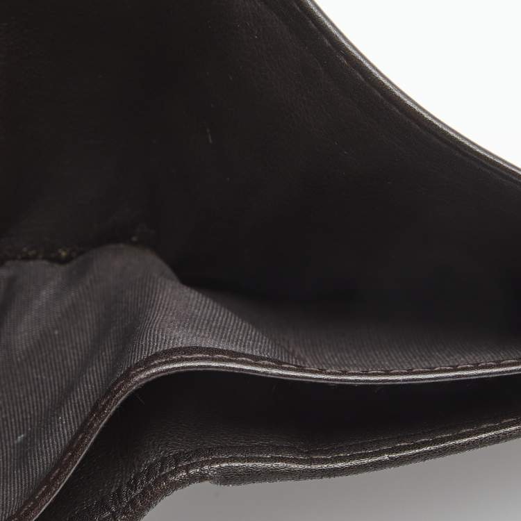 مملوكة مسبقًا Gucci Dark Brown Guccissima Leather Bifold Compact Wallet