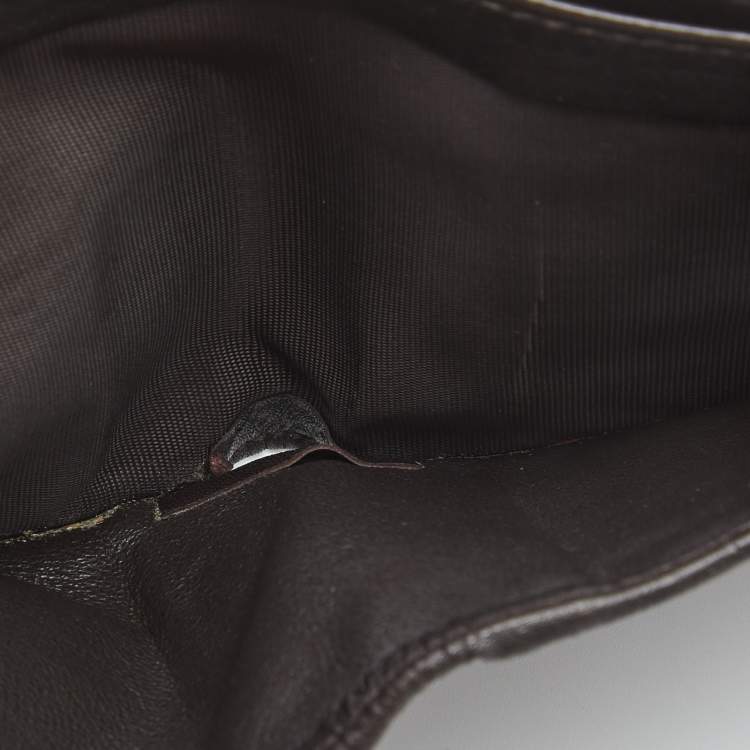 مملوكة مسبقًا Gucci Dark Brown Guccissima Leather Bifold Compact Wallet