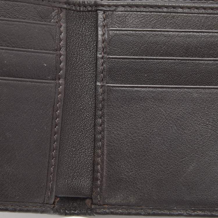 مملوكة مسبقًا Gucci Dark Brown Guccissima Leather Bifold Compact Wallet