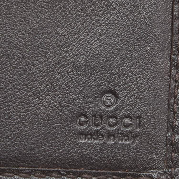 مملوكة مسبقًا Gucci Dark Brown Guccissima Leather Bifold Compact Wallet