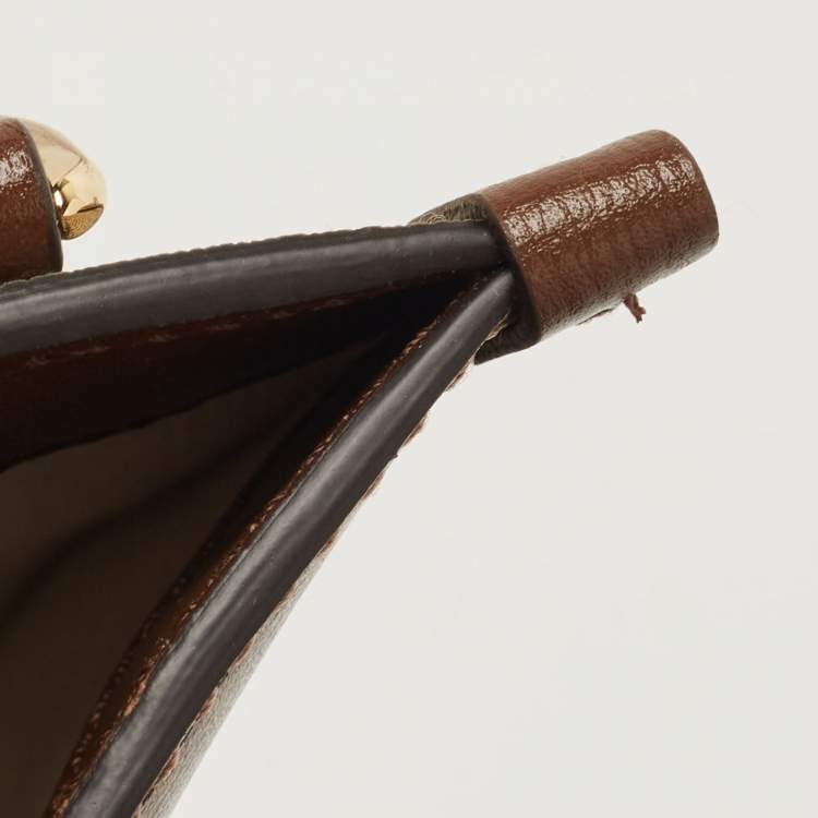 Pre Owned Gucci Brown/Beige GG Supreme Canvas and Leather Small GG Tote