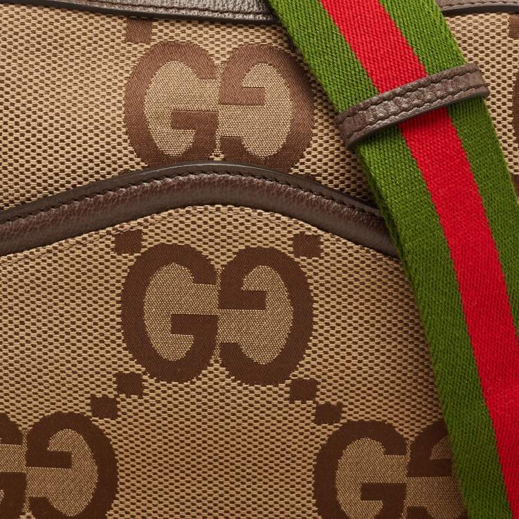 مملوكة مسبقًا Gucci Ebony/Light Brown Jumbo GG Canvas Messenger Bag