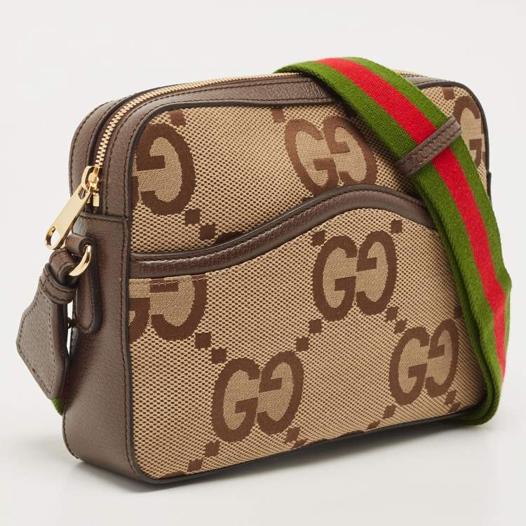 مملوكة مسبقًا Gucci Ebony/Light Brown Jumbo GG Canvas Messenger Bag