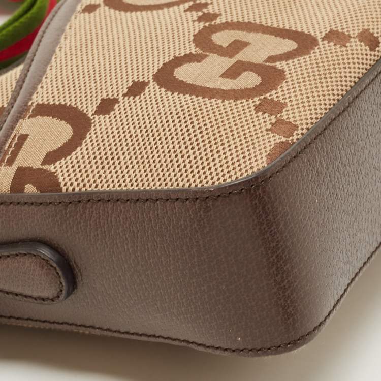 مملوكة مسبقًا Gucci Ebony/Light Brown Jumbo GG Canvas Messenger Bag