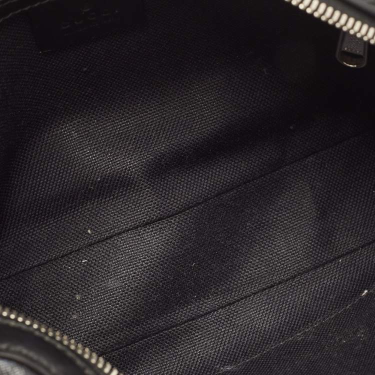 Pre Owned Gucci Black/Grey GG Supreme Canvas Wristlet Pouch