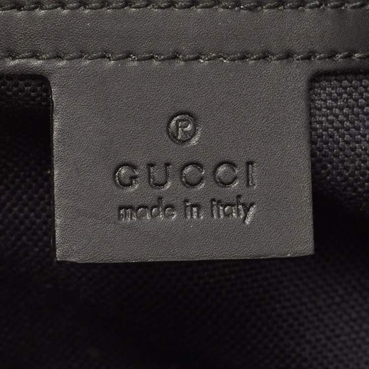 Pre Owned Gucci Black/Grey GG Supreme Canvas Wristlet Pouch