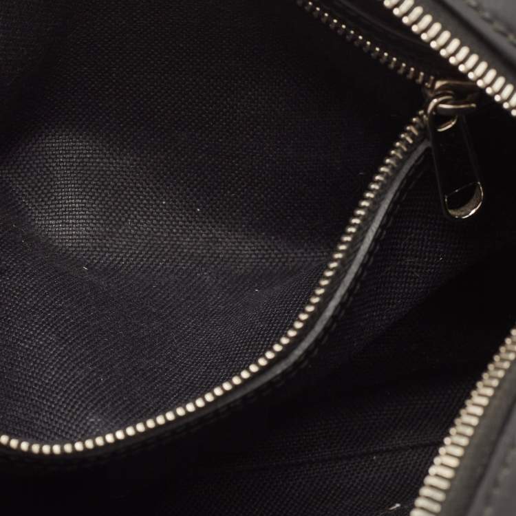 Pre Owned Gucci Black/Grey GG Supreme Canvas Wristlet Pouch