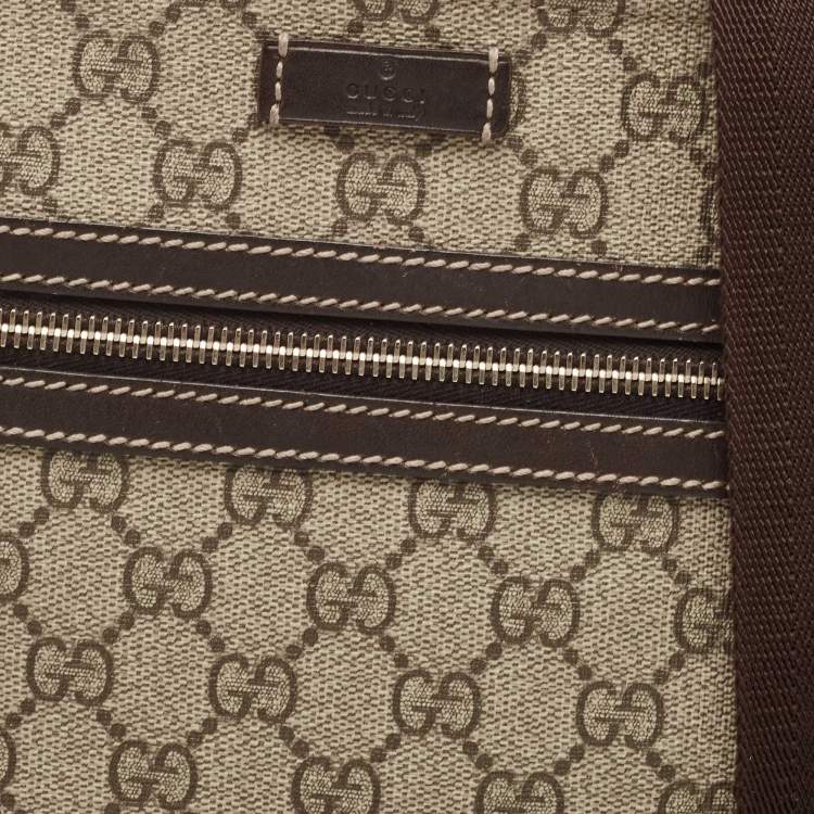 مملوكة مسبقًا Gucci Beige/Brown GG Supreme Canvas and Leather Messenger Bag