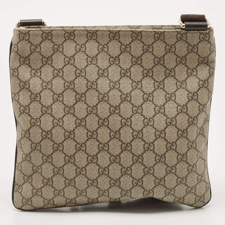 مملوكة مسبقًا Gucci Beige/Brown GG Supreme Canvas and Leather Messenger Bag