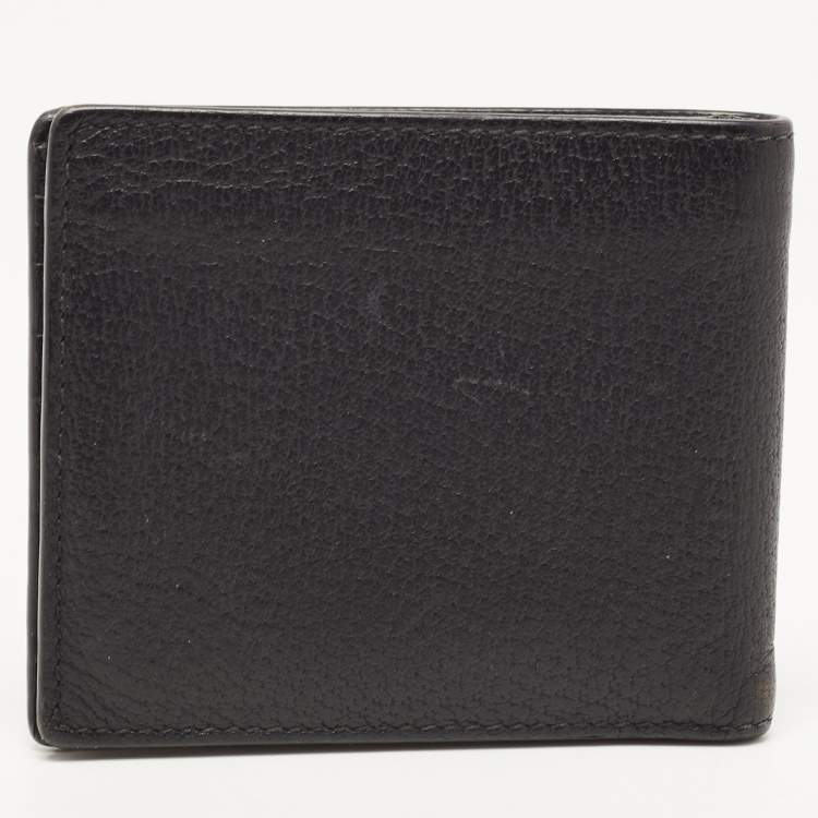 Pre Owned Gucci Black Leather GG Marmont Bifold Wallet