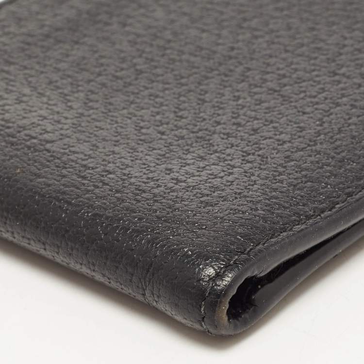 Pre Owned Gucci Black Leather GG Marmont Bifold Wallet