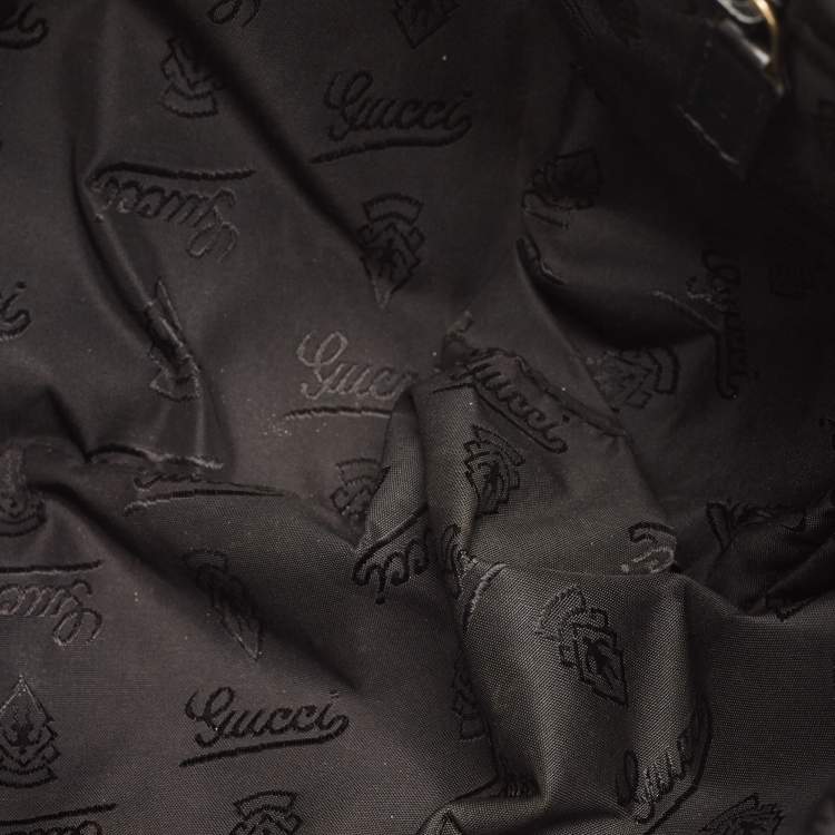 Pre Owned Gucci Black Guccissima Leather Slim Messenger Bag