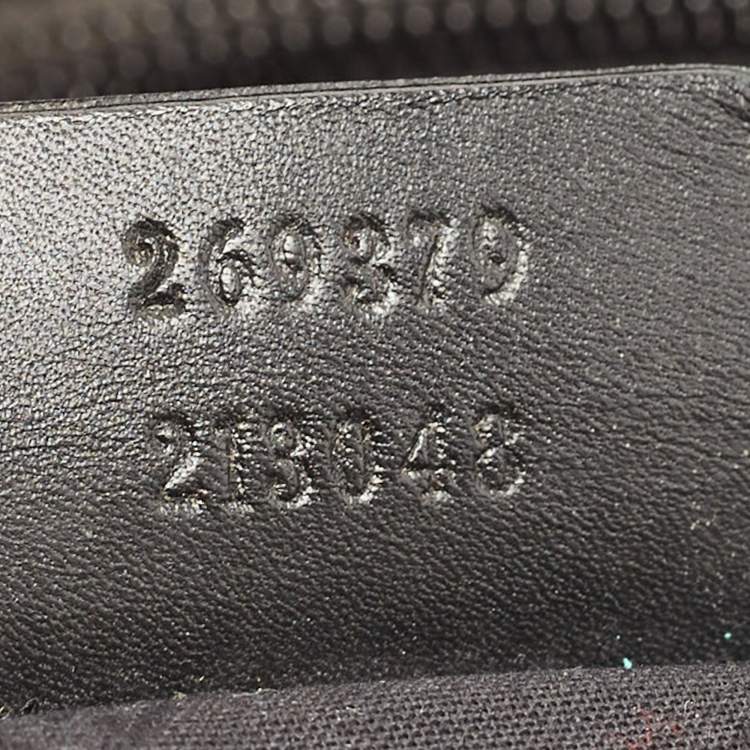 مملوكة مسبقًا Gucci Black GG Imprime Canvas Web Flat Messenger Bag