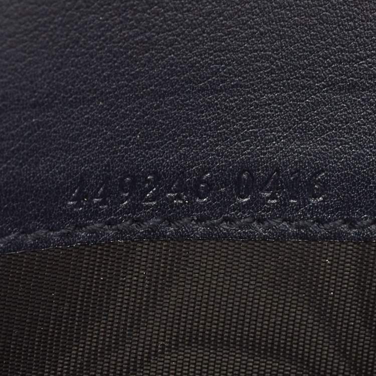 Pre Owned Gucci Navy Blue Guccissima Leather Double Zip Travel Document Pouch